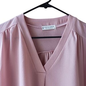 Jon & Anna Pink Pleated Relaxed Blouse